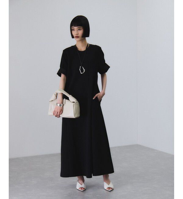 ADAM ET ROPE'「【サステナブル】ベルトコンビアシメワンピース」|ワンピース|