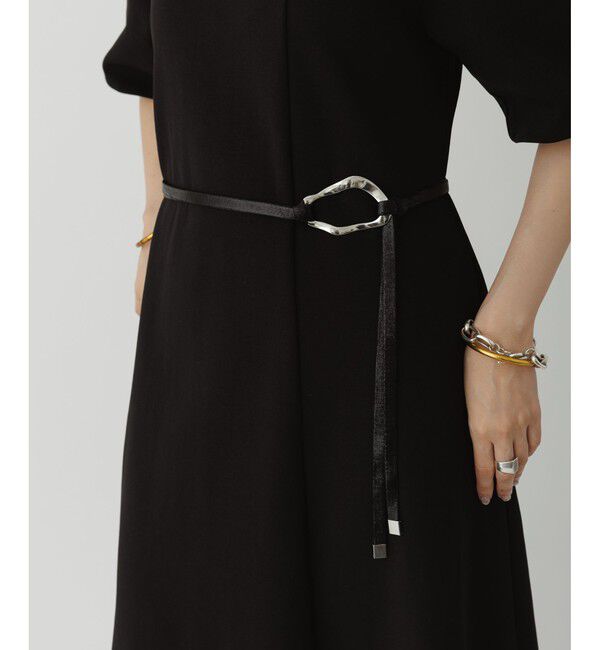 ADAM ET ROPE'「【サステナブル】ベルトコンビアシメワンピース」|ワンピース|