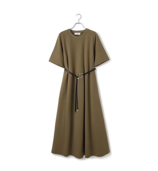 ADAM ET ROPE'「【サステナブル】ベルトコンビアシメワンピース」|ワンピース|