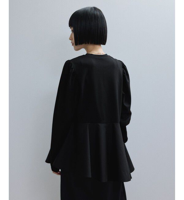 ADAM ET ROPE'「【WEB限定】・【オケージョン】フリルペプラムロングスリーブカットソー」|Tシャツ・カットソー|