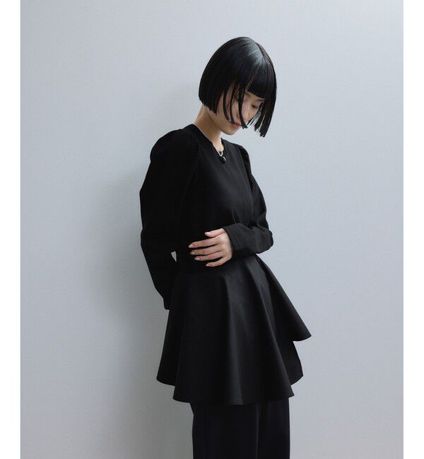 ADAM ET ROPE'「【WEB限定】・【オケージョン】フリルペプラムロングスリーブカットソー」|Tシャツ・カットソー|