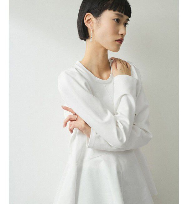 ADAM ET ROPE'「【WEB限定】・【オケージョン】フリルペプラムロングスリーブカットソー」|Tシャツ・カットソー|