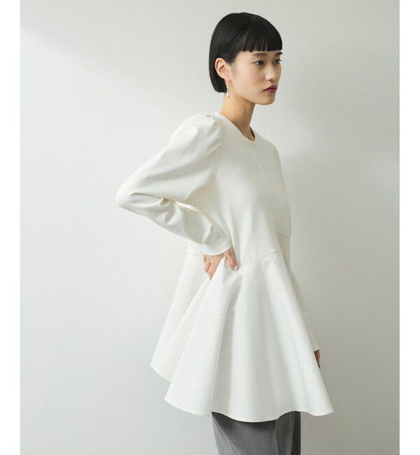 ADAM ET ROPE'「【WEB限定】・【オケージョン】フリルペプラムロングスリーブカットソー」|Tシャツ・カットソー|