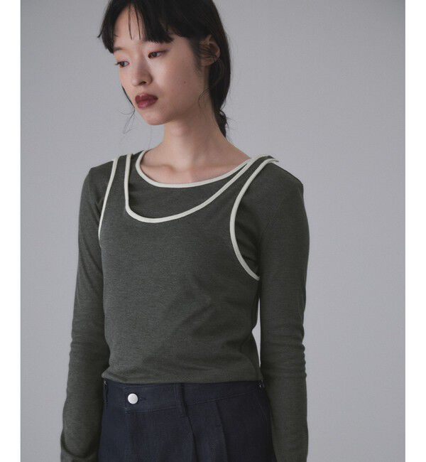 ADAM ET ROPE'「【サステナブル】タンクレイヤードトップス」|Tシャツ・カットソー|チャコール(06)