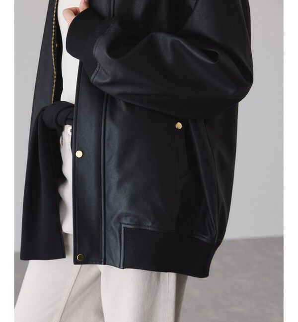ADAM ET ROPE'「シンセティックレザーフライトジャケット」|ブルゾン・スタジャン|