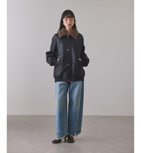 ADAM ET ROPE'「シンセティックレザーフライトジャケット」|ブルゾン・スタジャン|