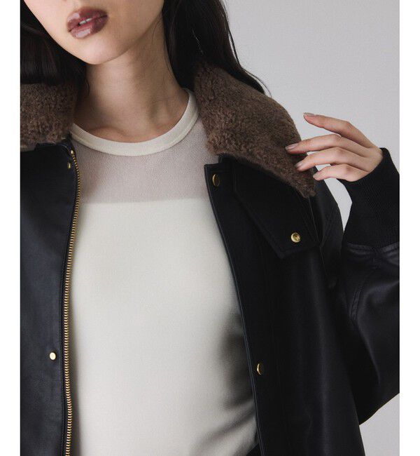 ADAM ET ROPE'「シンセティックレザーフライトジャケット」|ブルゾン・スタジャン|