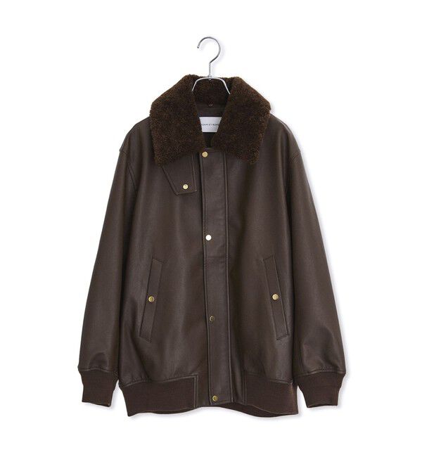 ADAM ET ROPE'「シンセティックレザーフライトジャケット」|ブルゾン・スタジャン|