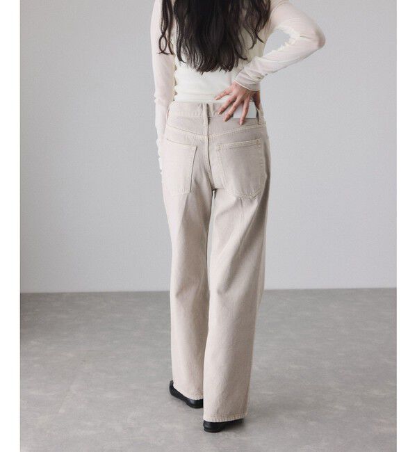 ADAM ET ROPE'「【サステナブル】デニム＆カツラギセミフレアパンツ」|デニム|