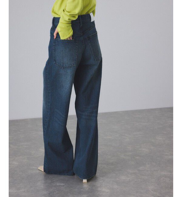 ADAM ET ROPE'「【サステナブル】デニム＆カツラギセミフレアパンツ」|デニム|