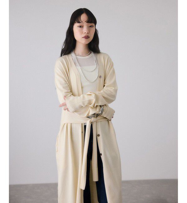 ADAM ET ROPE'「【サステナブル】ウエストノットニットワンピース」|ワンピース|