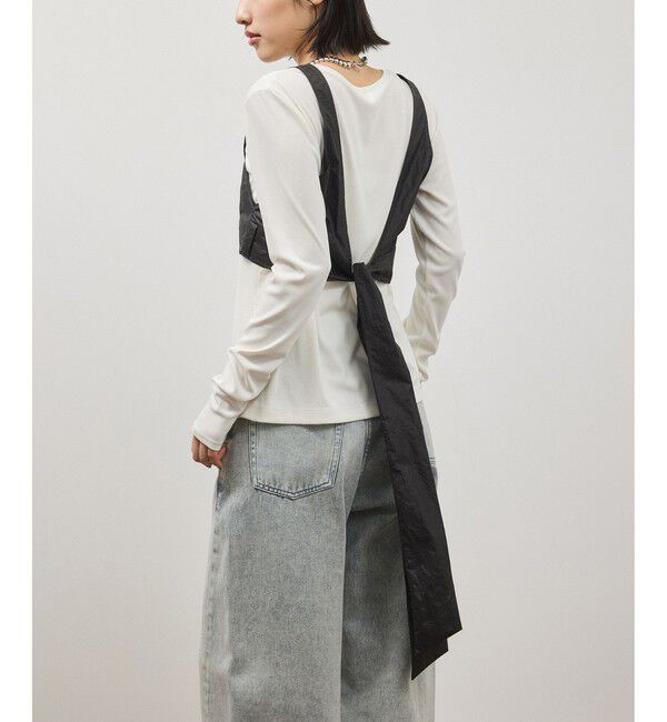 ADAM ET ROPE'「リボンタンクコンビロンT」|Tシャツ・カットソー|