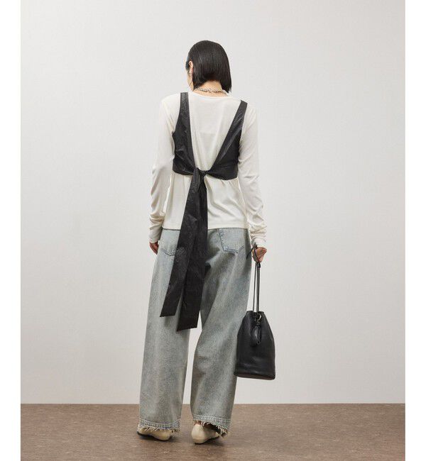 ADAM ET ROPE'「リボンタンクコンビロンT」|Tシャツ・カットソー|