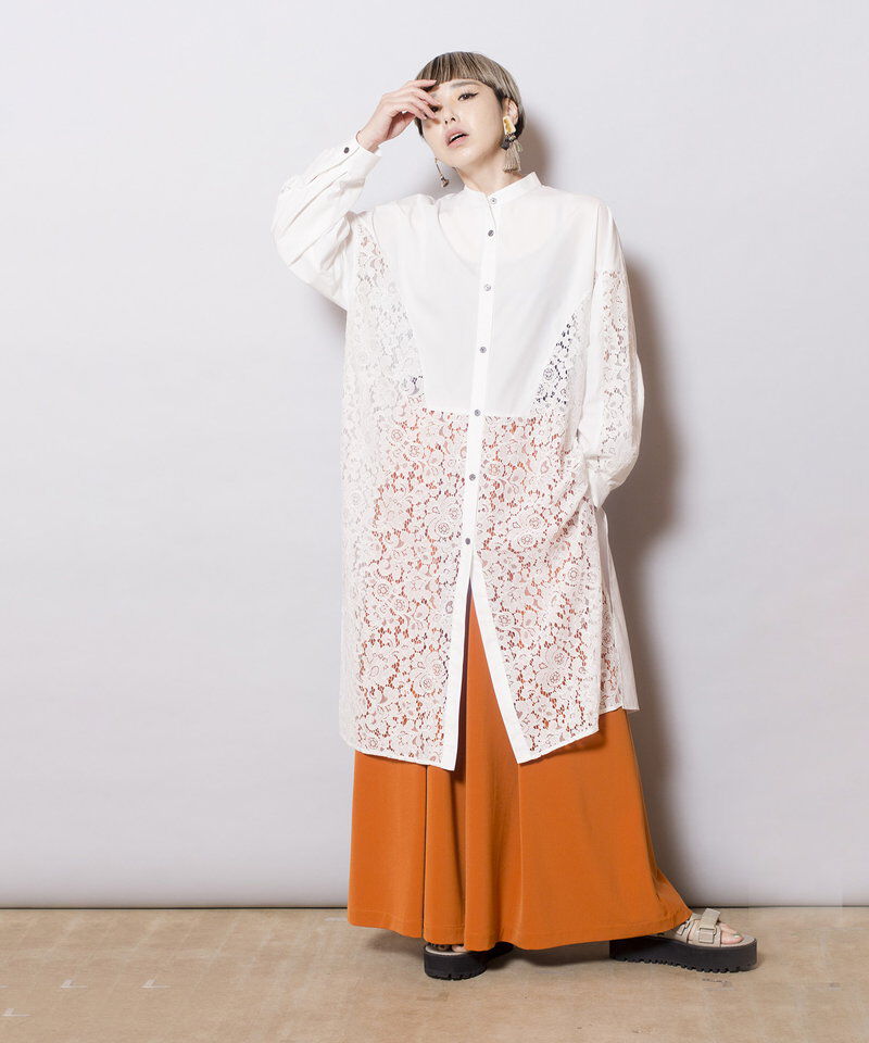  「レース切替ブラウス」|ワンピース|