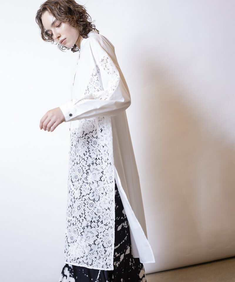  「レース切替ブラウス」|ワンピース|