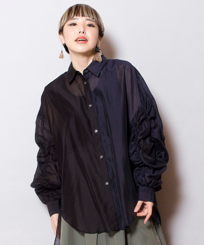  「ボリュームスリーブブラウス」|シャツ・ブラウス|BLACK