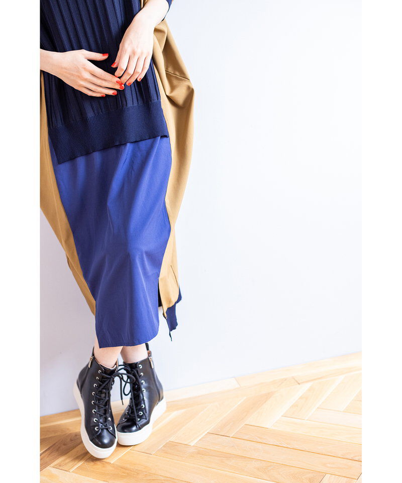  「ニット切替ワンピース」|ワンピース|