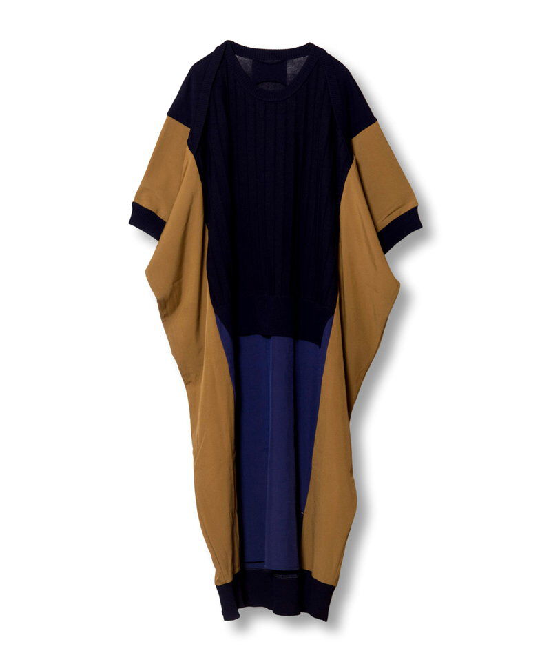  「ニット切替ワンピース」|ワンピース|