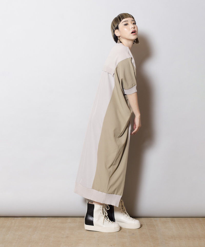  「ニット切替ワンピース」|ワンピース|