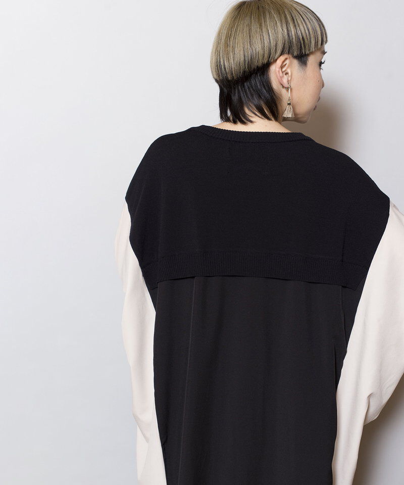  「ニット切替ワンピース」|ワンピース|