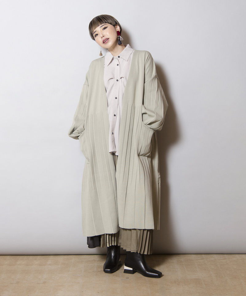  「プリーツニットカーディガン」|ニット・セーター|