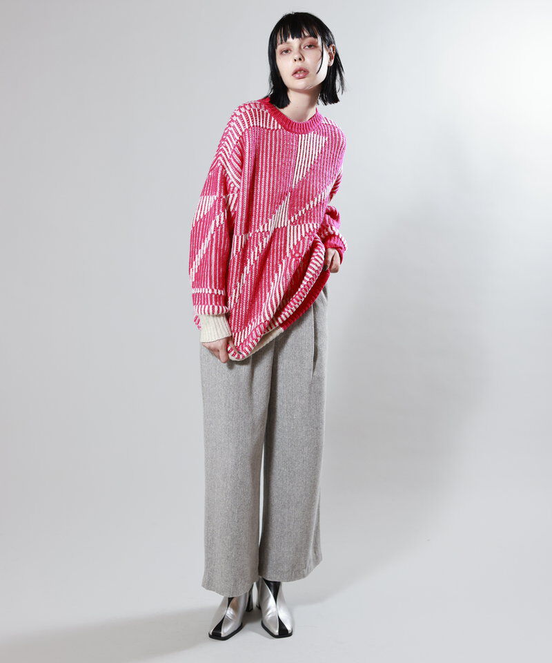  「ヘリンボーンワイドパンツ」|その他|