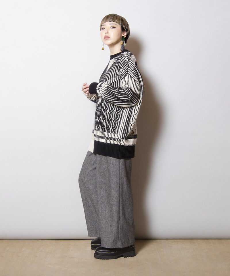  「ヘリンボーンワイドパンツ」|その他|