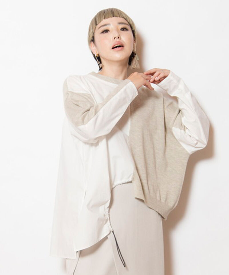  「切替アシンメトリーニットプルオーバー」|シャツ・ブラウス|L.BEIGE