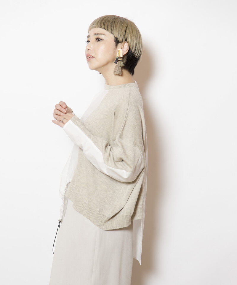  「切替アシンメトリーニットプルオーバー」|シャツ・ブラウス|