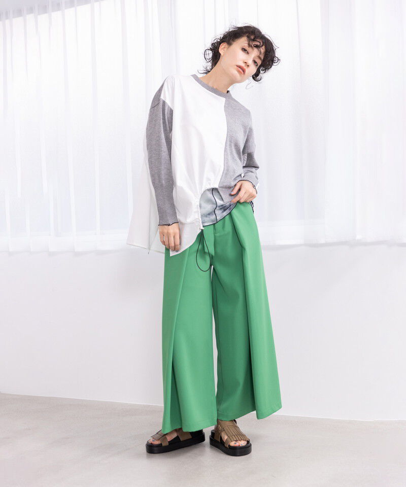  「切替アシンメトリーニットプルオーバー」|シャツ・ブラウス|