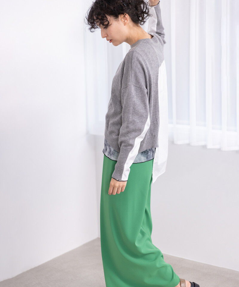  「切替アシンメトリーニットプルオーバー」|シャツ・ブラウス|