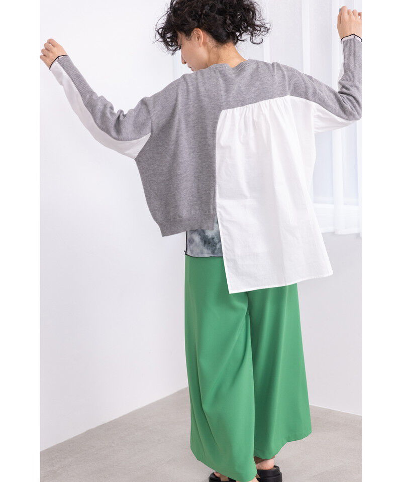  「切替アシンメトリーニットプルオーバー」|シャツ・ブラウス|