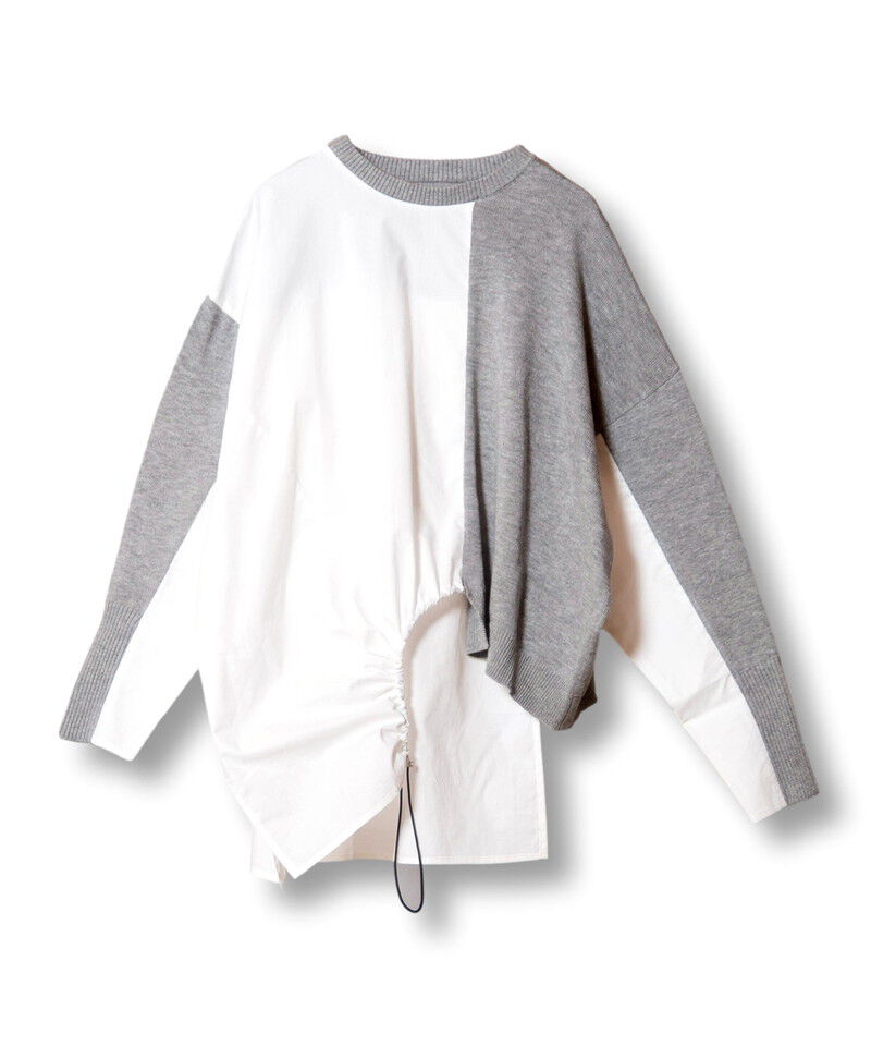  「切替アシンメトリーニットプルオーバー」|シャツ・ブラウス|