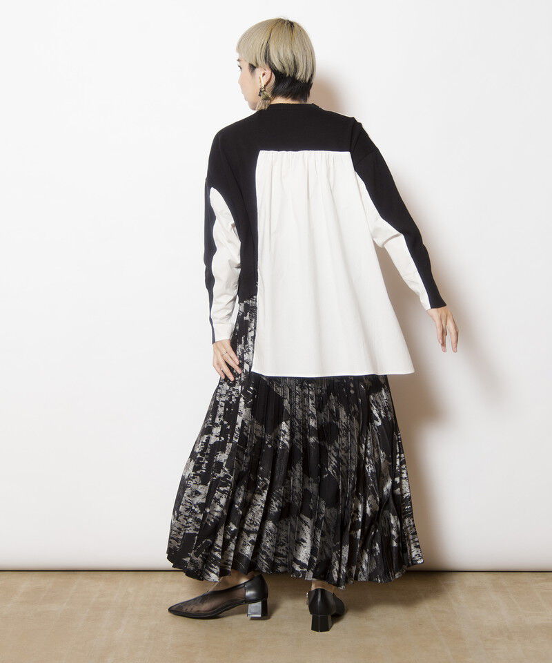  「切替アシンメトリーニットプルオーバー」|シャツ・ブラウス|