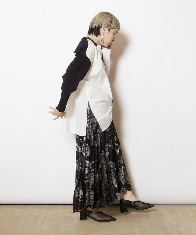  「切替アシンメトリーニットプルオーバー」|シャツ・ブラウス|