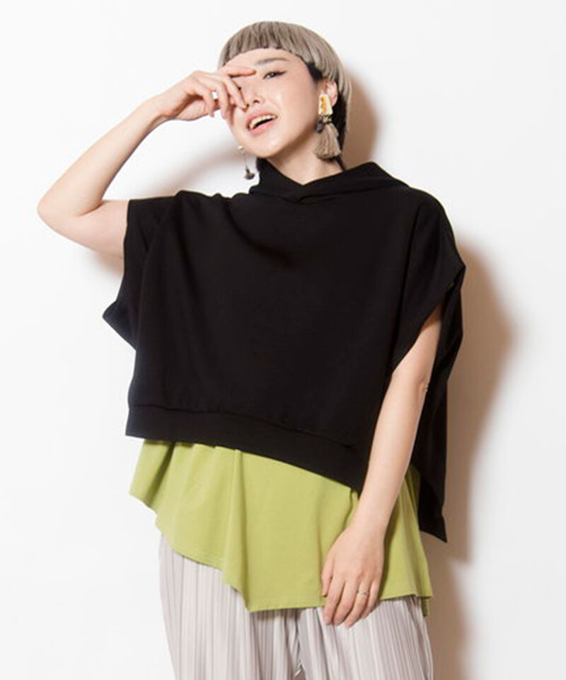  「イレギュラーヘムフードプルオーバー」|パーカー|BLACK