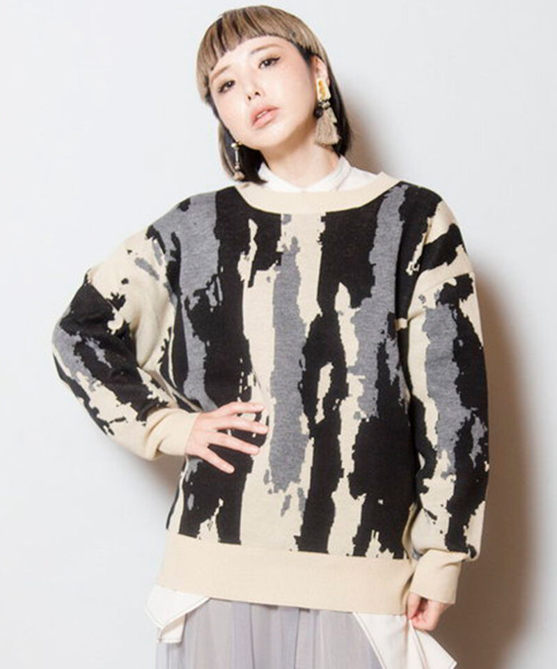  「2WAYジャガードニットプルオーバー」|ニット・セーター|L.BEIGE