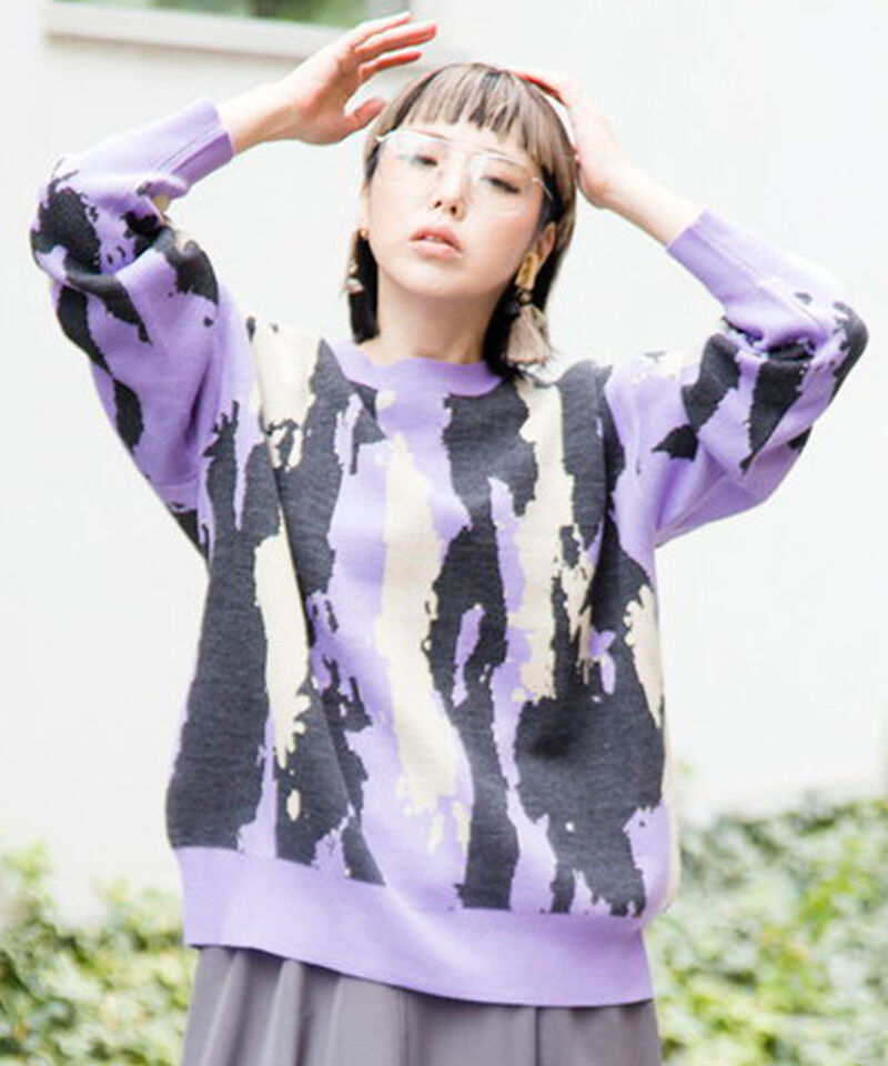 「2WAYジャガードニットプルオーバー」|ニット・セーター|PURPLE
