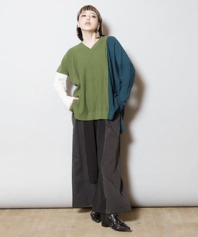  「ストライプ切替パンツ」|その他|