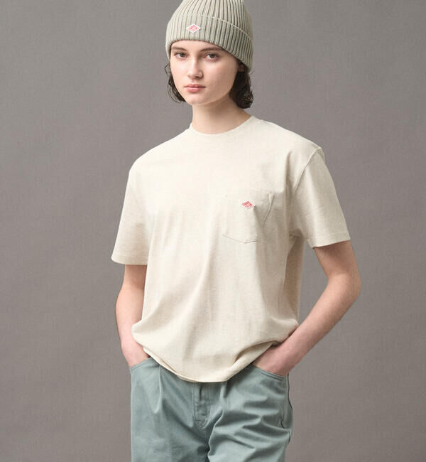 DANTON「DANTON | ポケットTシャツ SOLID WOMEN」|Tシャツ・カットソー|ECRU系1