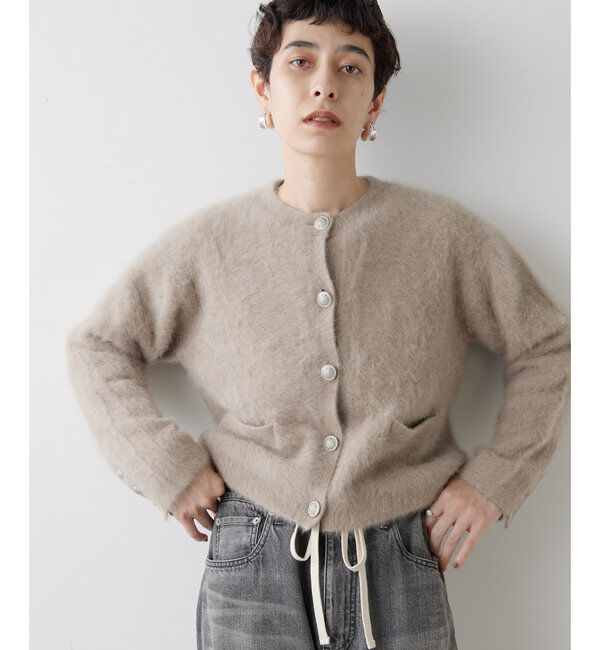  「カシミヤ混ファーニットジャケット」|ニット・セーター|ベージュ