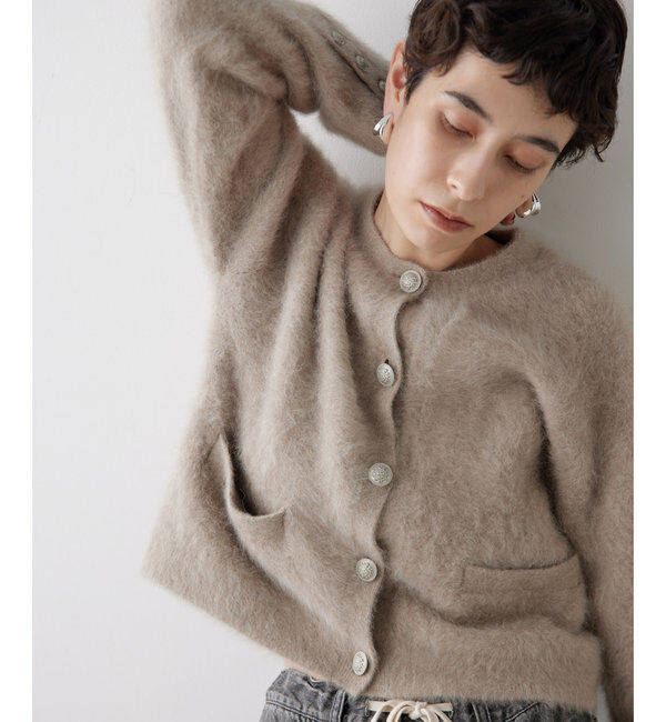  「カシミヤ混ファーニットジャケット」|ニット・セーター|