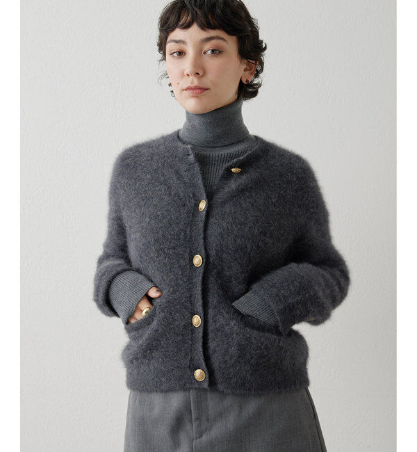  「カシミヤ混ファーニットジャケット」|ニット・セーター|