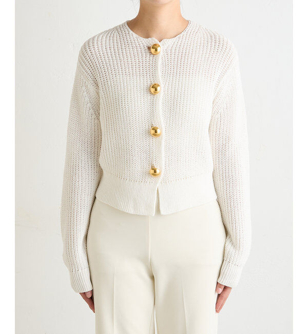  「【Drawing Numbers】ビッグ釦クルーネックカーディガン」|ニット・セーター|