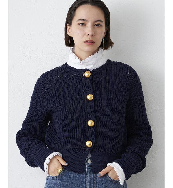  「【Drawing Numbers】ビッグ釦クルーネックカーディガン」|ニット・セーター|