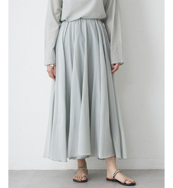 「シルクローンギャザースカート」|スカート|カーキ