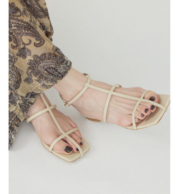 THE PAUSE「【THE PAUSE】スクエアストラップサンダル」|サンダル|ライトベージュ