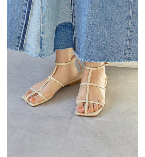 THE PAUSE「【THE PAUSE】スクエアストラップサンダル」|サンダル|