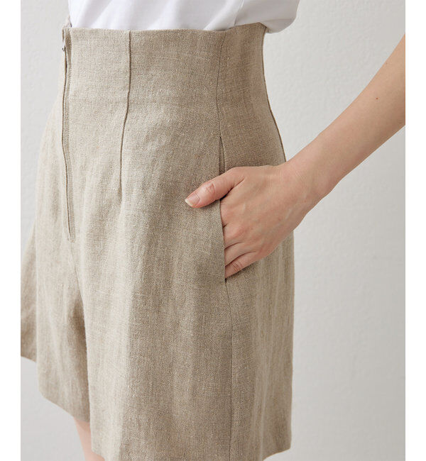  「リネンハイウエストショートパンツ」|チノ|