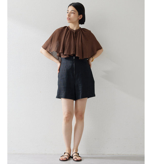  「リネンハイウエストショートパンツ」|チノ|